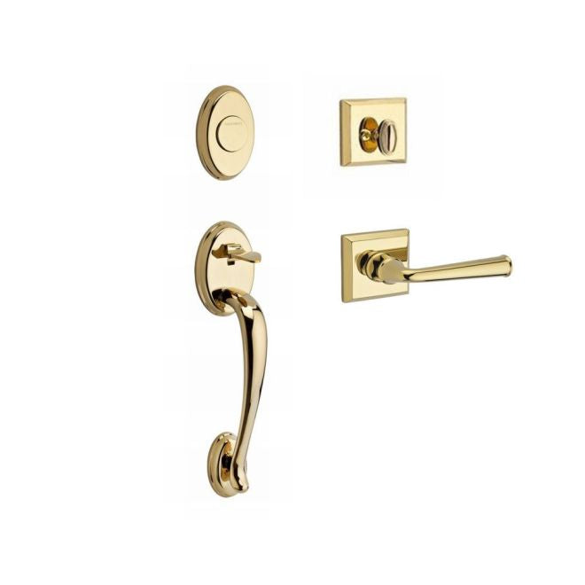 Baldwin Reserve FDCOLXFEDLTSR003 Full Dummy Columbus Handleset Left Hand Federal Lever and Traditional Square Rose Lifetime Brass Finish - Left Hand - NA