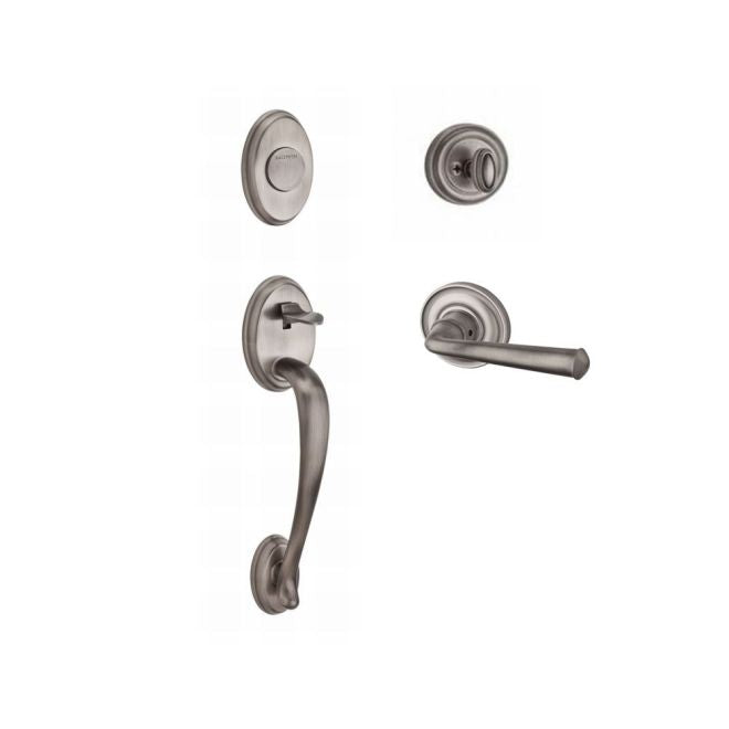 Baldwin Reserve FDCOLXFEDRTRR152 Full Dummy Columbus Handleset Right Hand Federal Lever and Traditional Round Rose Matte Antique Nickel Finish - Right Hand - NA