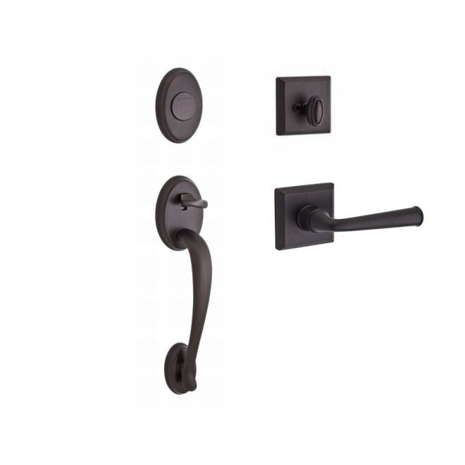 Baldwin Reserve FDCOLXFEDRTSR112 Full Dummy Columbus Handleset Right Hand Federal Lever and Traditional Square Rose Venetian Bronze Finish - Right Hand - NA