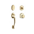 Baldwin Reserve FDCOLXROUTAR003 Full Dummy Columbus Handleset Round Knob and Traditional Arch Rose Lifetime Brass Finish - NA - NA