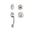Baldwin Reserve FDCOLXROUTAR150 Full Dummy Columbus Handleset Round Knob and Traditional Arch Rose Satin Nickel Finish - NA - NA