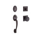 Baldwin Reserve FDCOLXROUTSR112 Full Dummy Columbus Handleset Round Knob and Traditional Square Rose Venetian Bronze Finish - NA - NA