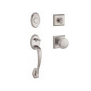 Baldwin Reserve FDCOLXROUTSR150 Full Dummy Columbus Handleset Round Knob and Traditional Square Rose Satin Nickel Finish - NA - NA