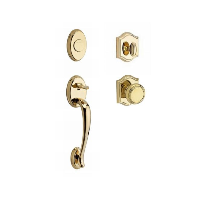 Baldwin Reserve FDCOLXTRATAR003 Full Dummy Columbus Handleset Traditional Knob and Traditional Arch Rose Lifetime Brass Finish - NA - NA