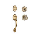 Baldwin Reserve FDCOLXTRATAR049 Full Dummy Columbus Handleset Traditional Knob and Traditional Arch Rose Matte Brass and Black Finish - NA - NA