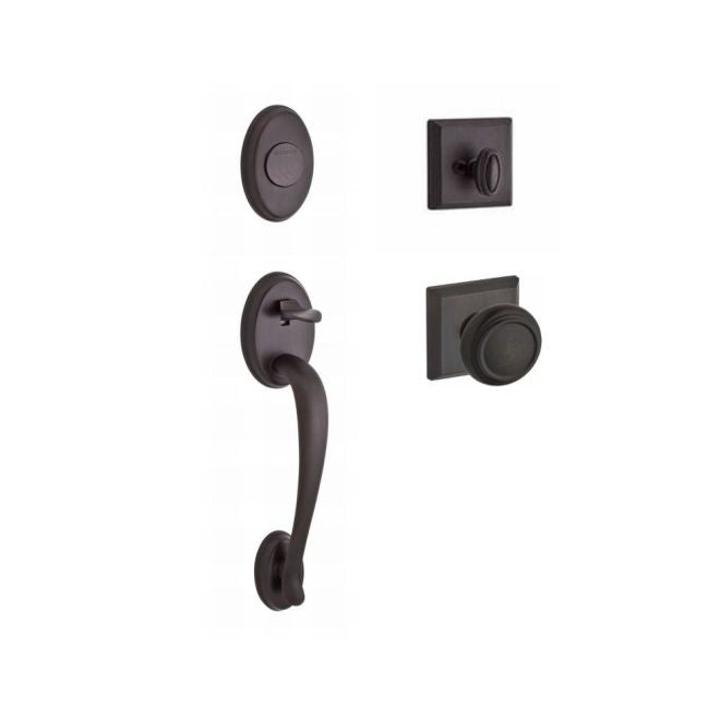 Baldwin Reserve FDCOLXTRATSR112 Full Dummy Columbus Handleset Traditional Knob and Traditional Square Rose Venetian Bronze Finish - NA - NA