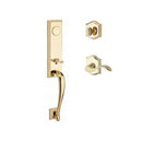 Baldwin Reserve FDDELXCURLTAR003 Full Dummy Del Mar Handleset Left Hand Curve Lever and Traditional Arch Rose Lifetime Brass Finish - Left Hand - NA