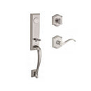 Baldwin Reserve FDDELXCURLTAR150 Full Dummy Del Mar Handleset Left Hand Curve Lever and Traditional Arch Rose Satin Nickel Finish - Left Hand - NA