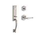 Baldwin Reserve FDDELXDECLTAR150 Full Dummy Del Mar Handleset Left Hand Decorative Lever and Traditional Arch Rose Satin Nickel Finish - Left Hand - NA