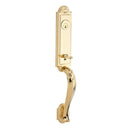 Baldwin Reserve FDELIXCURLTSR003 Full Dummy Elizabeth Handleset Left Hand Curve Lever and Traditional Square Rose Lifetime Brass Finish - Left Hand - NA