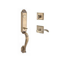 Baldwin Reserve FDELIXCURRTSR049 Full Dummy Elizabeth Handleset Right Hand Curve Lever and Traditional Square Rose Matte Brass and Black Finish - Right Hand - NA