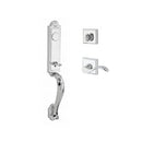 Baldwin Reserve FDELIXCURRTSR260 Full Dummy Elizabeth Handleset Right Hand Curve Lever and Traditional Square Rose Bright Chrome Finish - Right Hand - NA