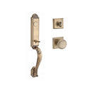 Baldwin Reserve FDELIXROUTSR049 Full Dummy Elizabeth Handleset Round Knob and Traditional Square Rose Matte Brass and Black Finish - NA - NA