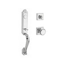 Baldwin Reserve FDELIXROUTSR260 Full Dummy Elizabeth Handleset Round Knob and Traditional Square Rose Bright Chrome Finish - NA - NA