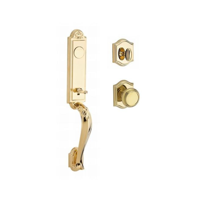 Baldwin Reserve FDELIXTRATAR003 Full Dummy Elizabeth Handleset Traditional Knob and Traditional Arch Rose Lifetime Brass Finish - NA - NA