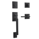 Baldwin Reserve FDLAJXSQUCSR190 Full Dummy La Jolla Handleset Square Lever and Contemporary Square Rose Satin Black Finish - NA - NA