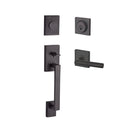 Baldwin Reserve FDLAJXTUBCSR112 Full Dummy La Jolla Handleset Tube Lever and Contemporary Square Rose Venetian Bronze Finish - NA - NA