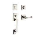 Baldwin Reserve FDLAJXTUBCSR141 Full Dummy La Jolla Handleset Tube Lever and Contemporary Square Rose Bright Nickel Finish - NA - NA