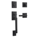 Baldwin Reserve FDLAJXTUBCSR190 Full Dummy La Jolla Handleset Tube Lever and Contemporary Square Rose Satin Black Finish - NA - NA