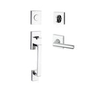 Baldwin Reserve FDLAJXTUBCSR260 Full Dummy La Jolla Handleset Tube Lever and Contemporary Square Rose Bright Chrome Finish - NA - NA