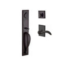 Baldwin Reserve FDLONXARCLRSR481 Full Dummy Longview Handleset Left Hand Arch Lever and Rustic Square Rose Dark Bronze Finish - Left Hand - NA