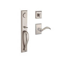 Baldwin Reserve FDLONXARCRRSR492 Full Dummy Longview Handleset Right Hand Arch Lever and Rustic Square Rose White Bronze Finish - Right Hand - NA