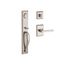 Baldwin Reserve FDLONXTAPRRSR492 Full Dummy Longview Handleset Right Hand Taper Lever and Rustic Square Rose White Bronze Finish - Right Hand - NA