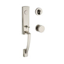 Baldwin Reserve FDMIAXCONCRR141 Full Dummy Miami Handleset with Contemporary Knob and Contemporary Round Rose Bright Nickel Finish - NA - NA