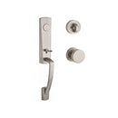 Baldwin Reserve FDMIAXCONCRR150 Full Dummy Miami Handleset with Contemporary Knob and Contemporary Round Rose Satin Nickel Finish - NA - NA