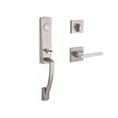 Baldwin Reserve FDMIAXSQULCSR150 Full Dummy Miami Handleset Left Hand Square Lever and Contemporary Square Rose Satin Nickel Finish - Left Hand - NA