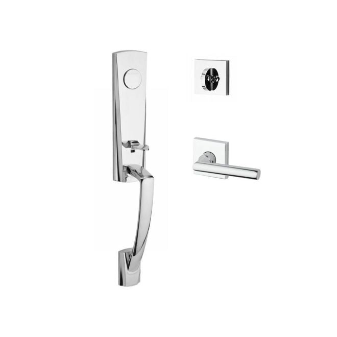 Baldwin Reserve FDMIAXTUBLCSR260 Full Dummy Miami Handleset Left Hand Tube Lever and Contemporary Square Rose Bright Chrome Finish - Left Hand - NA