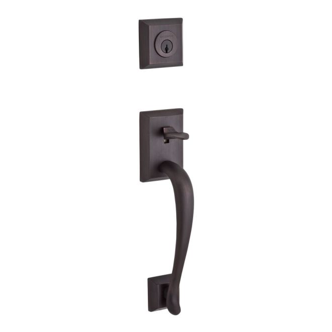 Baldwin Reserve FDNAPXCURLTAR112 Full Dummy Napa Handleset Left Hand Curve Lever and Traditional Arch Rose Venetian Bronze Finish - Left Hand - NA