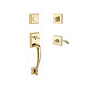 Baldwin Reserve FDNAPXCURLTSR003 Full Dummy Napa Handleset Left Hand Curve Lever and Traditional Square Rose Lifetime Brass Finish - Left Hand - NA