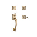 Baldwin Reserve FDNAPXCURRTSR049 Full Dummy Napa Handleset Right Hand Curve Lever and Traditional Square Rose Matte Brass and Black Finish - Right Hand - NA