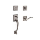Baldwin Reserve FDNAPXCURRTSR152 Full Dummy Napa Handleset Right Hand Curve Lever and Traditional Square Rose Matte Antique Nickel Finish - Right Hand - NA