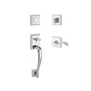 Baldwin Reserve FDNAPXCURRTSR260 Full Dummy Napa Handleset Right Hand Curve Lever and Traditional Square Rose Bright Chrome Finish - Right Hand - NA