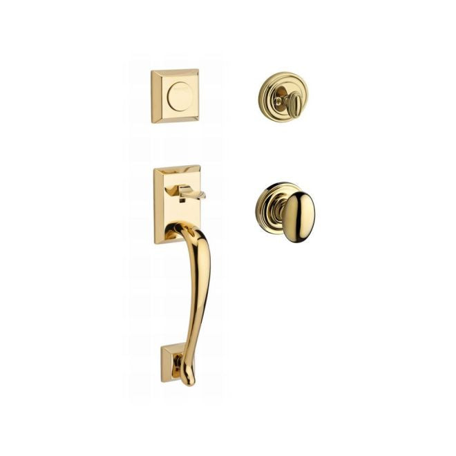 Baldwin Reserve FDNAPXELLTRR003 Full Dummy Napa Handleset Ellipse Knob and Traditional Round Rose Lifetime Brass Finish - NA - NA