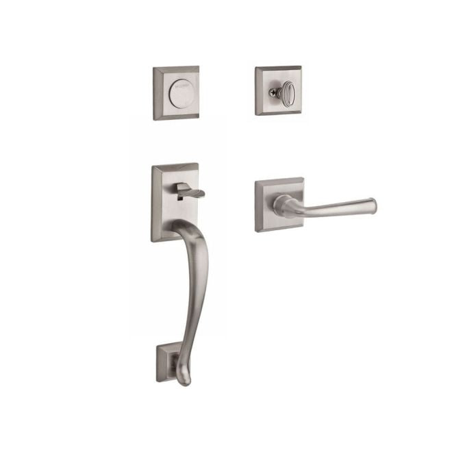 Baldwin Reserve FDNAPXFEDLTSR150 Full Dummy Napa Handleset Left Hand Federal Lever and Traditional Square Rose Satin Nickel Finish - Left Hand - NA