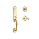 Baldwin Reserve FDNEWXCURRTAR003 Full Dummy New Hampshire Handleset Right Hand Curve Lever and Traditional Arch Rose Lifetime Brass Finish - Right Hand - NA