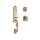 Baldwin Reserve FDNEWXTRATAR049 Full Dummy New Hampshire Handleset Traditional Knob and Traditional Arch Rose Matte Brass and Black Finish - NA - NA