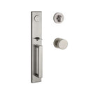 Baldwin Reserve FDSANXCONCRR150 Full Dummy Santa Cruz Handleset with Contemporary Knob and Contemporary Round Rose Satin Nickel Finish - NA - NA