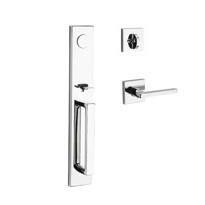 Baldwin Reserve FDSANXSQUCSR260 Full Dummy Santa Cruz Handleset with Square Lever and Contemporary Square Rose Bright Chrome Finish - NA - NA