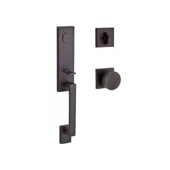 Baldwin Reserve FDSEAXCONCSR112 Full Dummy Seattle Handleset with Contemporary Knob and Contemporary Square Rose Venetian Bronze Finish - NA - NA