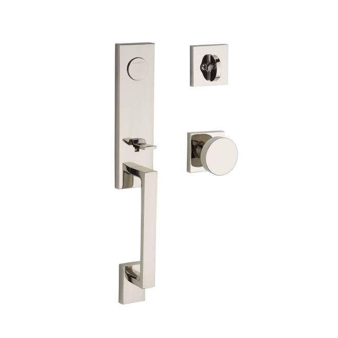 Baldwin Reserve FDSEAXCONCSR141 Full Dummy Seattle Handleset with Contemporary Knob and Contemporary Square Rose Bright Nickel Finish - NA - NA