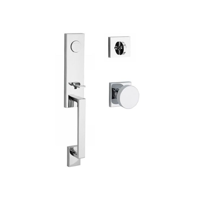 Baldwin Reserve FDSEAXCONCSR260 Full Dummy Seattle Handleset with Contemporary Knob and Contemporary Square Rose Bright Chrome Finish - NA - NA