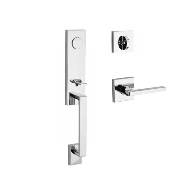 Baldwin Reserve FDSEAXSQULCSR260 Full Dummy Seattle Handleset Left Hand Square Lever and Contemporary Square Rose Bright Chrome Finish - Left Hand - NA