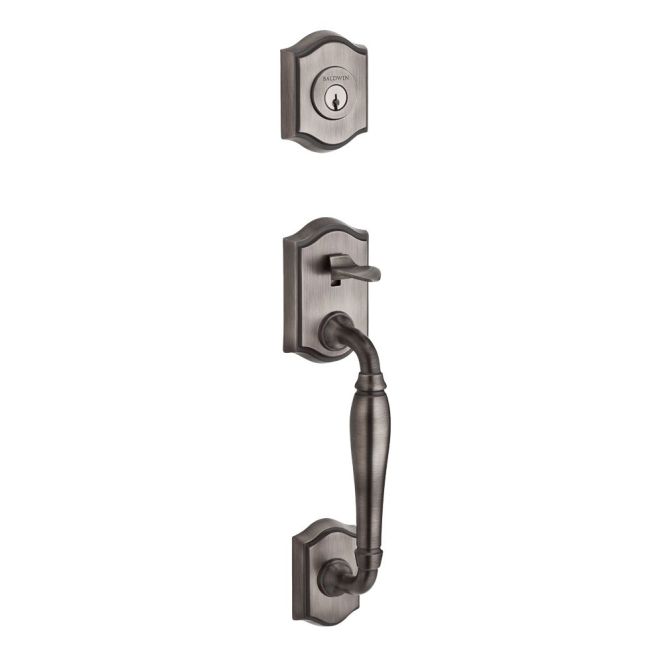 Baldwin Reserve FDWESXFEDRTSR152 Full Dummy Westcliff Handleset Right Hand Federal Lever and Traditional Square Rose Matte Antique Nickel Finish - Right Hand - NA