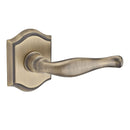 Baldwin Reserve HDDECLTAR049 Half Dummy Left Hand Decorative Lever and Traditional Arch Rose Matte Brass and Black Finish - Left Hand - Brass