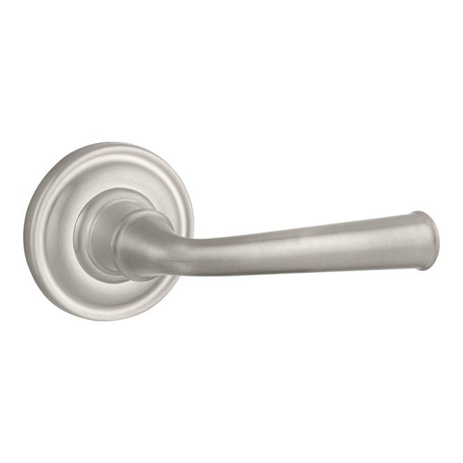 Baldwin Reserve HDFEDLTRR150 Half Dummy Left Hand Federal Lever and Traditional Round Rose Satin Nickel Finish - Left Hand - Brass