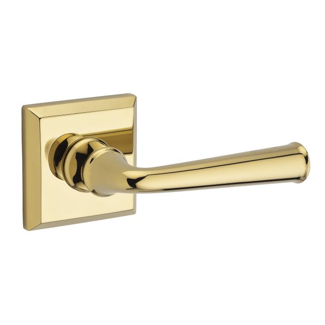 Baldwin Reserve HDFEDLTSR003 Half Dummy Left Hand Federal Lever and Traditional Square Rose Lifetime Brass Finish - Left Hand - Brass